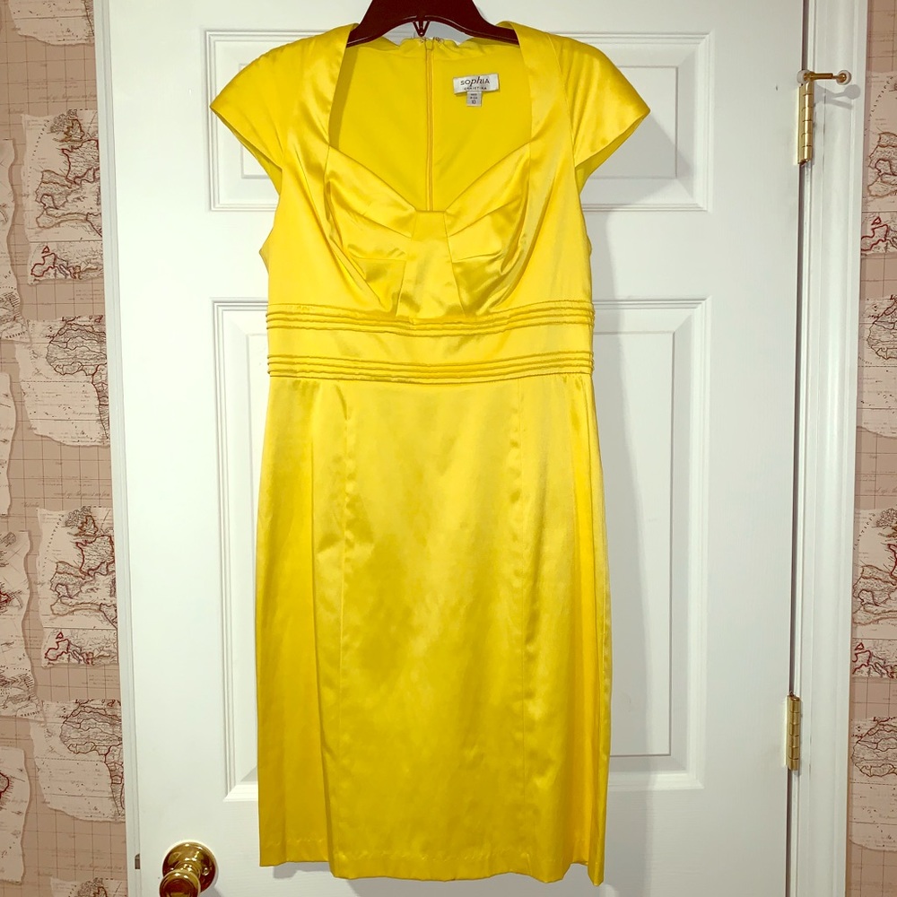 💋Sophia Christina Yellow Pinup Pencil Dress 10